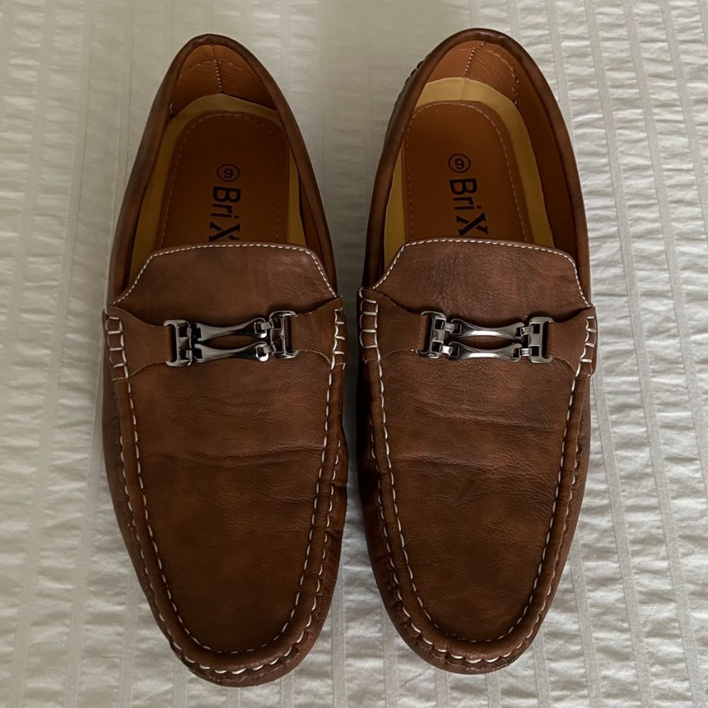 Men's Brixton Brown Slip-On Brown Loafer Size 9 - Picture 4 of 9